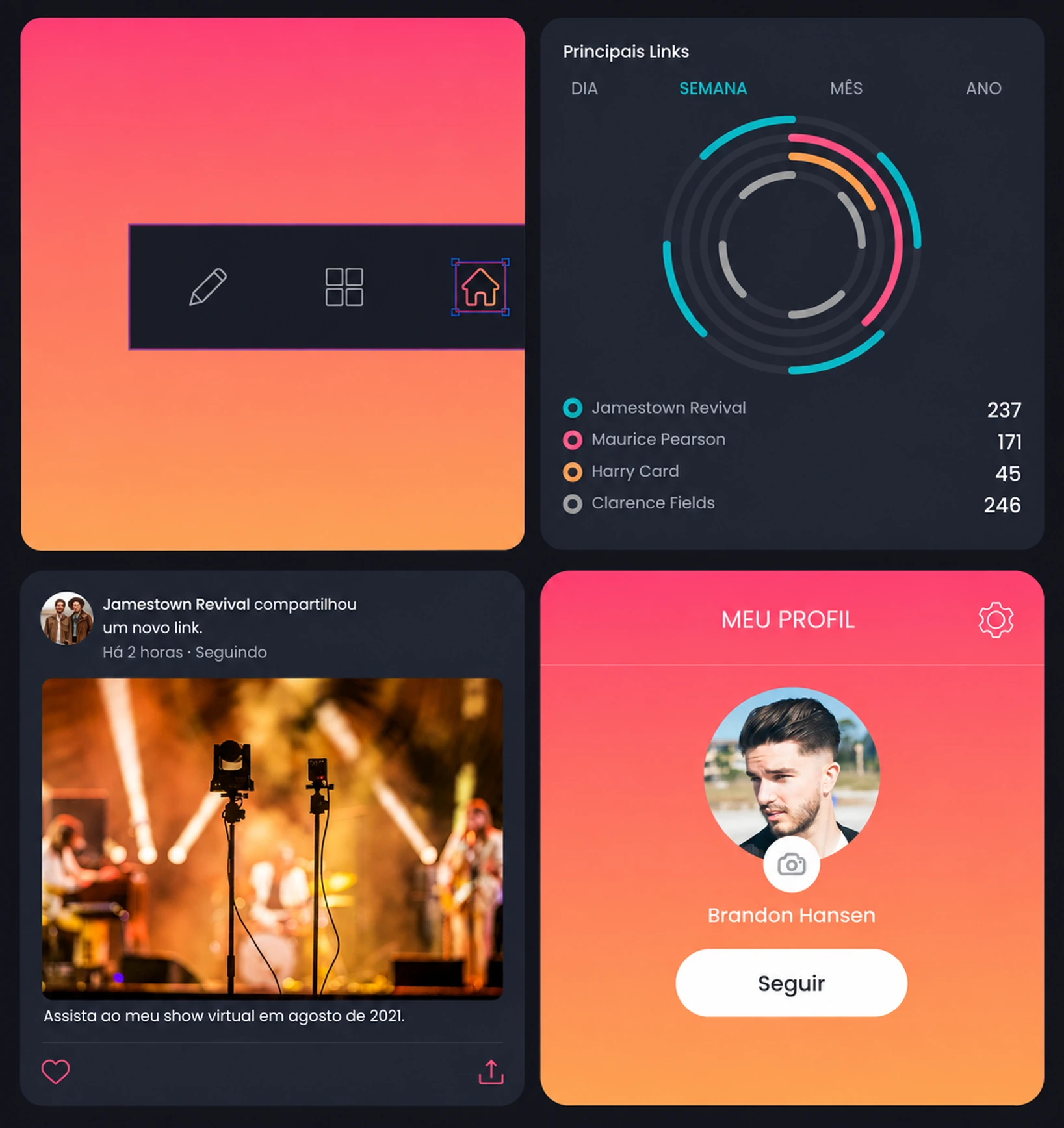 Perfil de criador na Crowd Mouth
