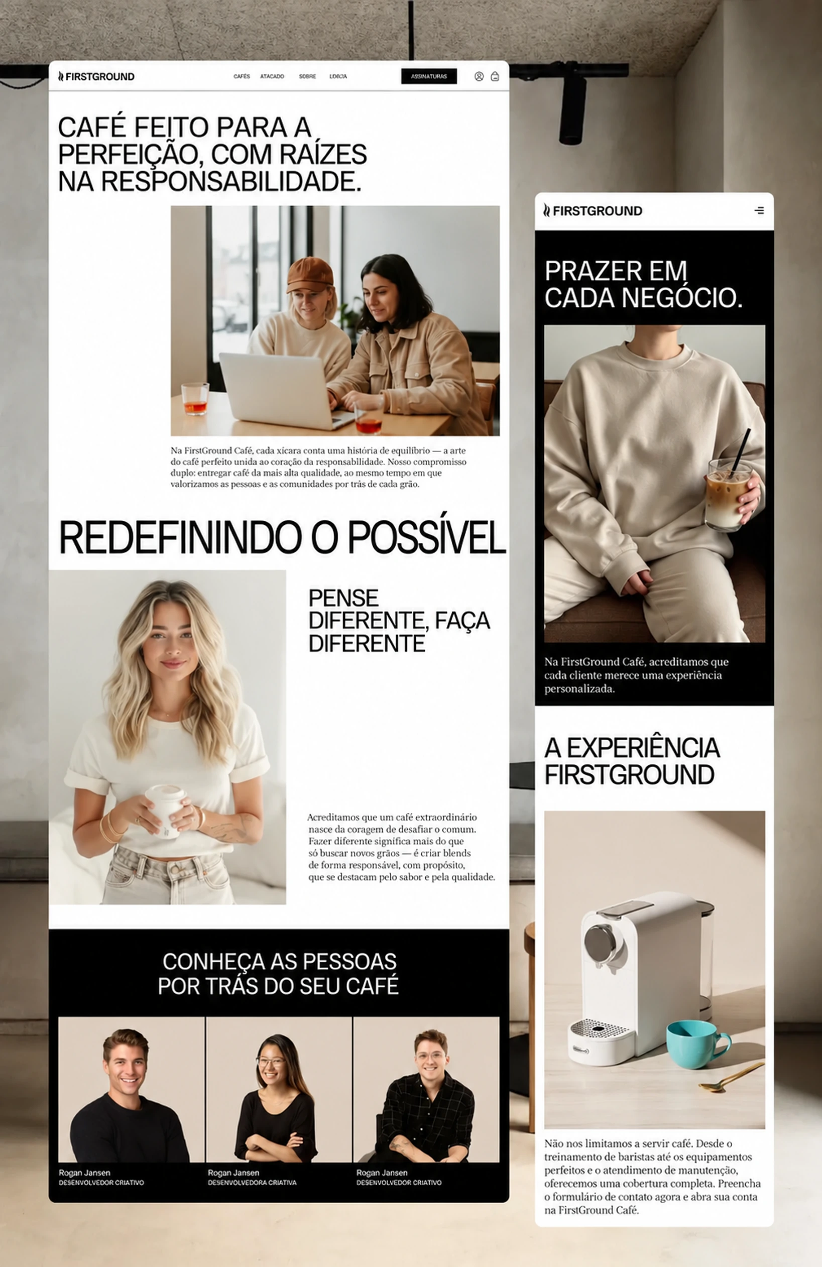 Página de produto da First Ground Coffee