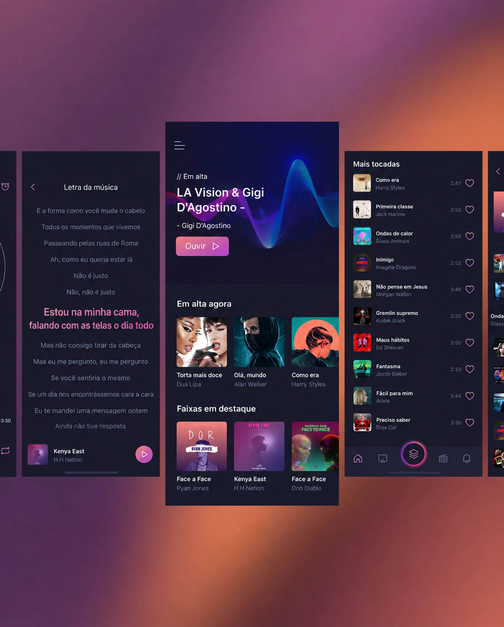 Sistema visual do app iMusic
