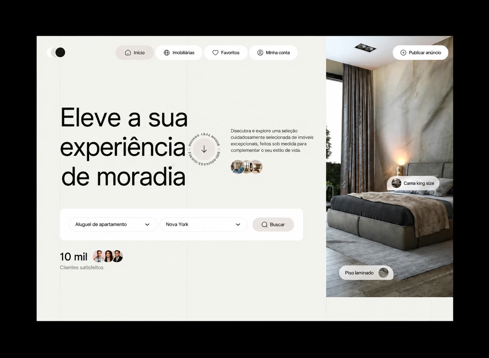 Página inicial da plataforma Loftloom