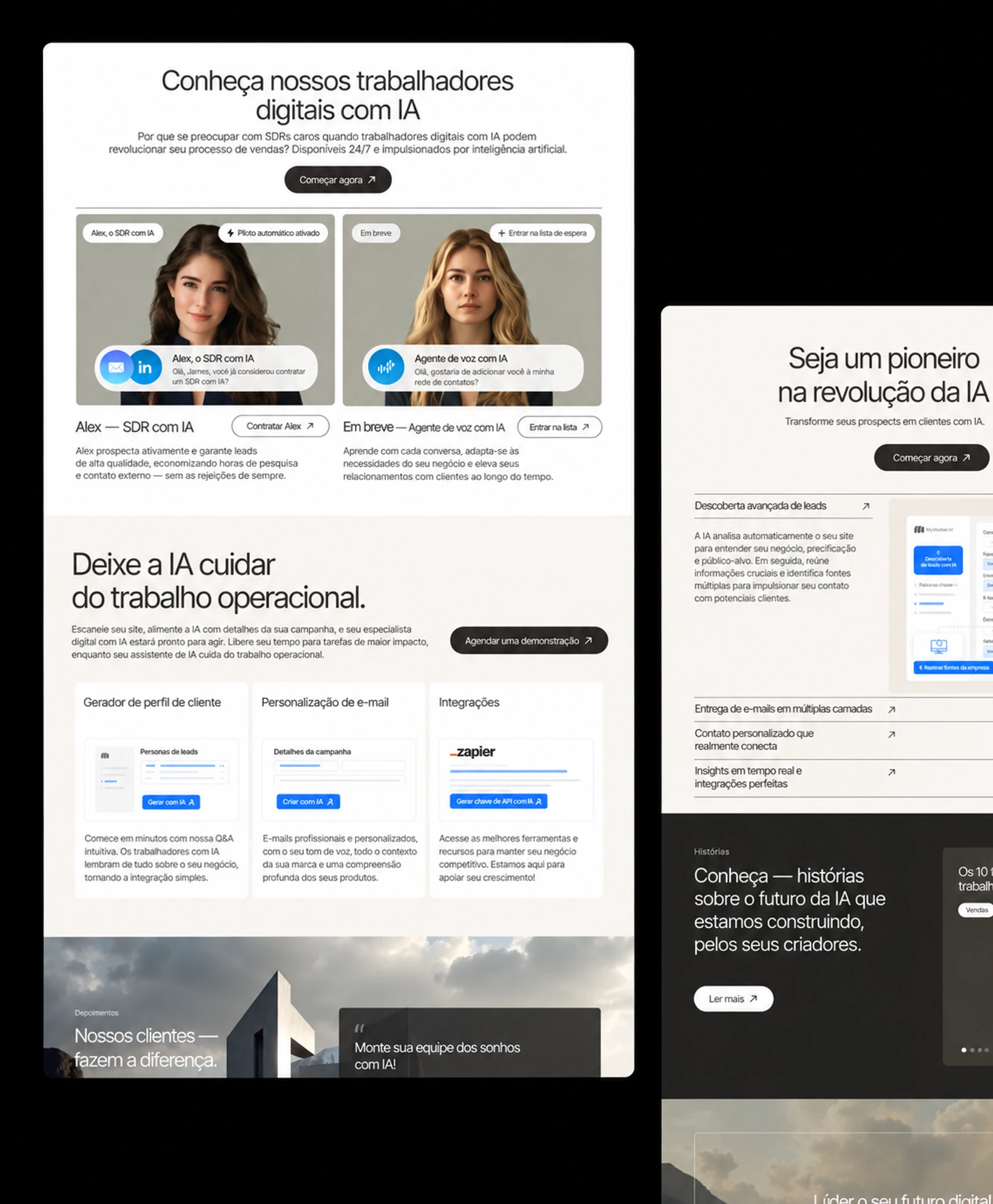 Apresentação dos recursos e trabalhadores digitais da MyWorker AI