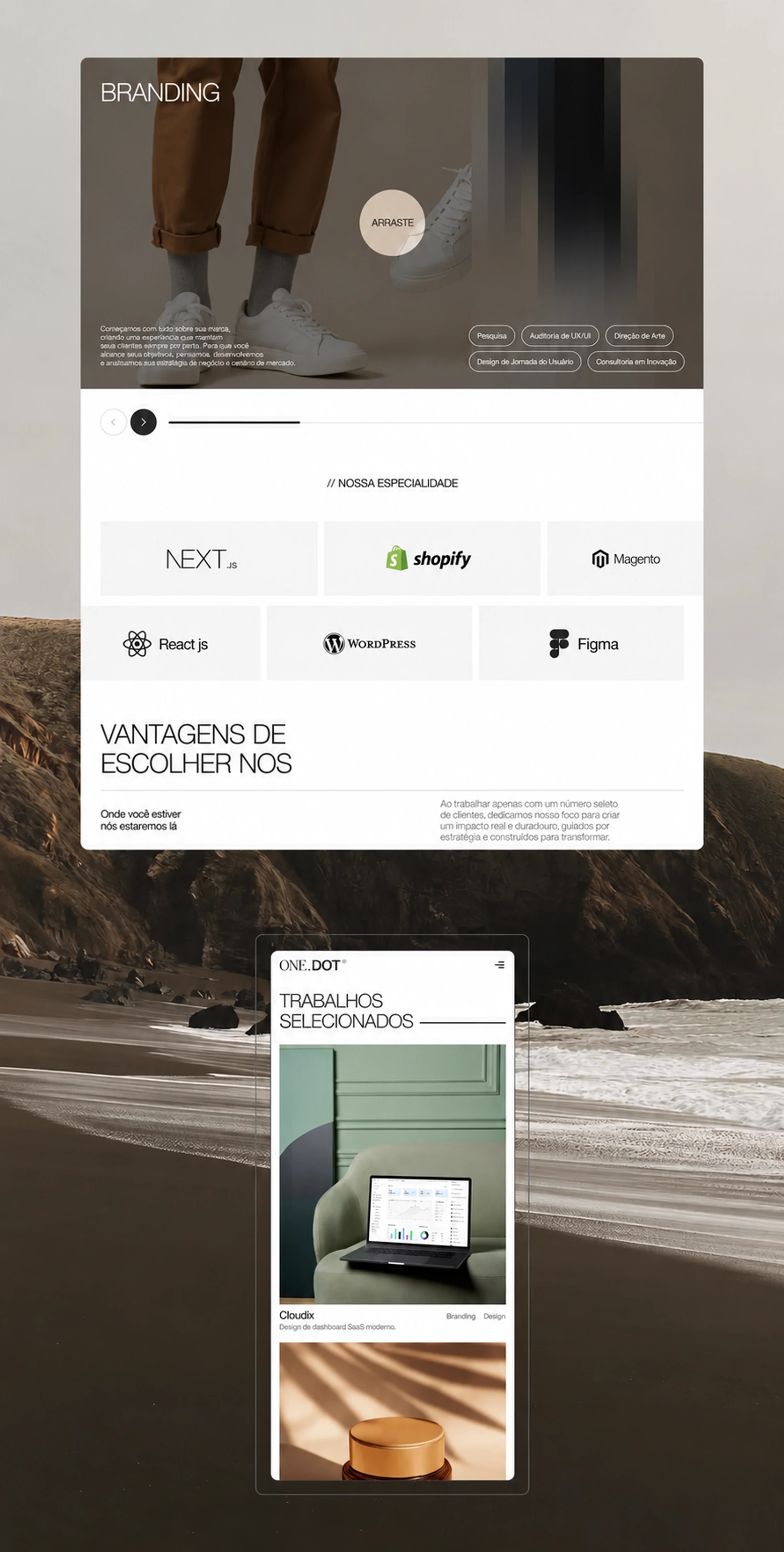 Sistema visual do site da One.Dot