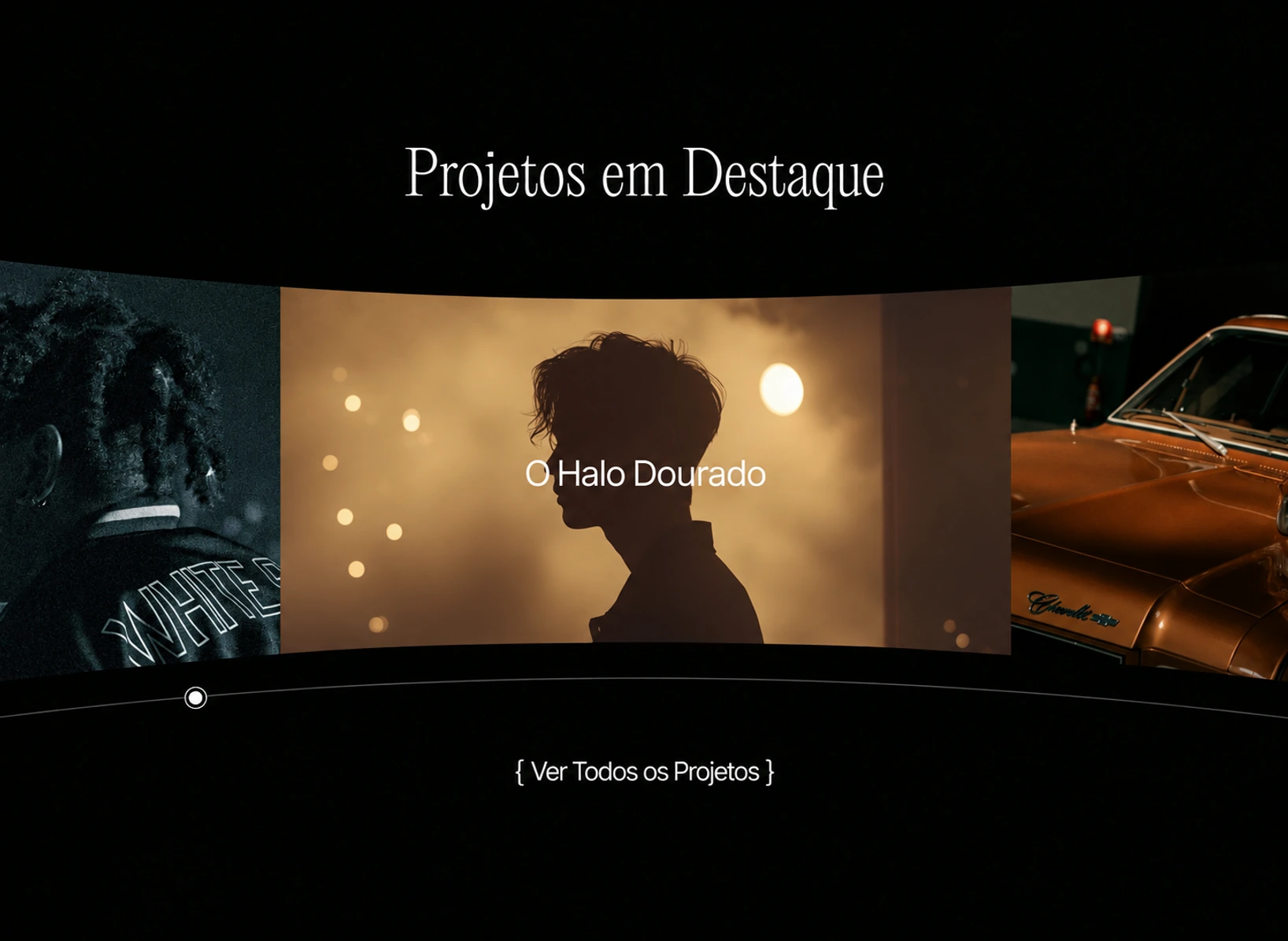 Seção de apresentação de projetos do Pulse Studio