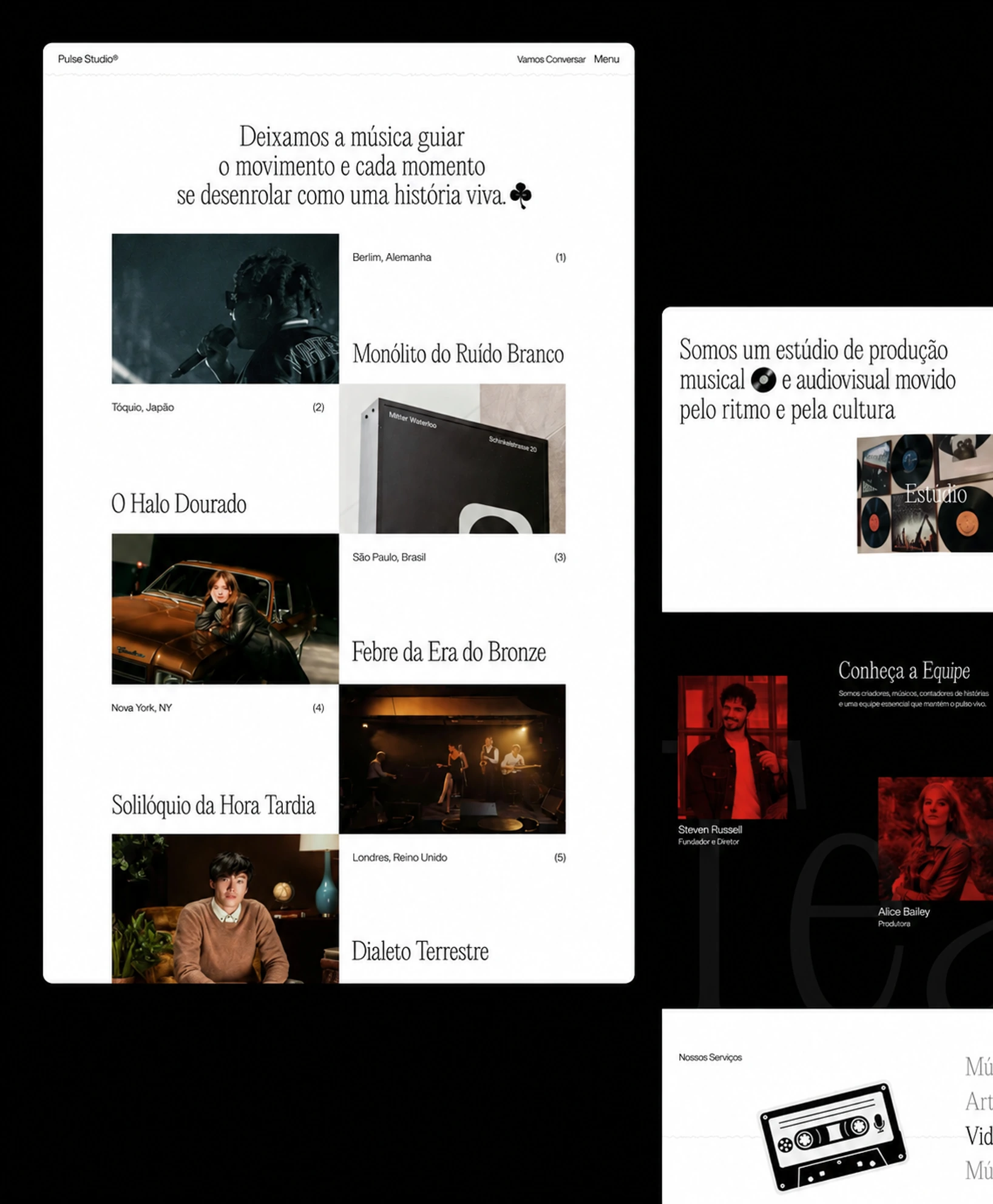 Encerramento da apresentação do site do Pulse Studio