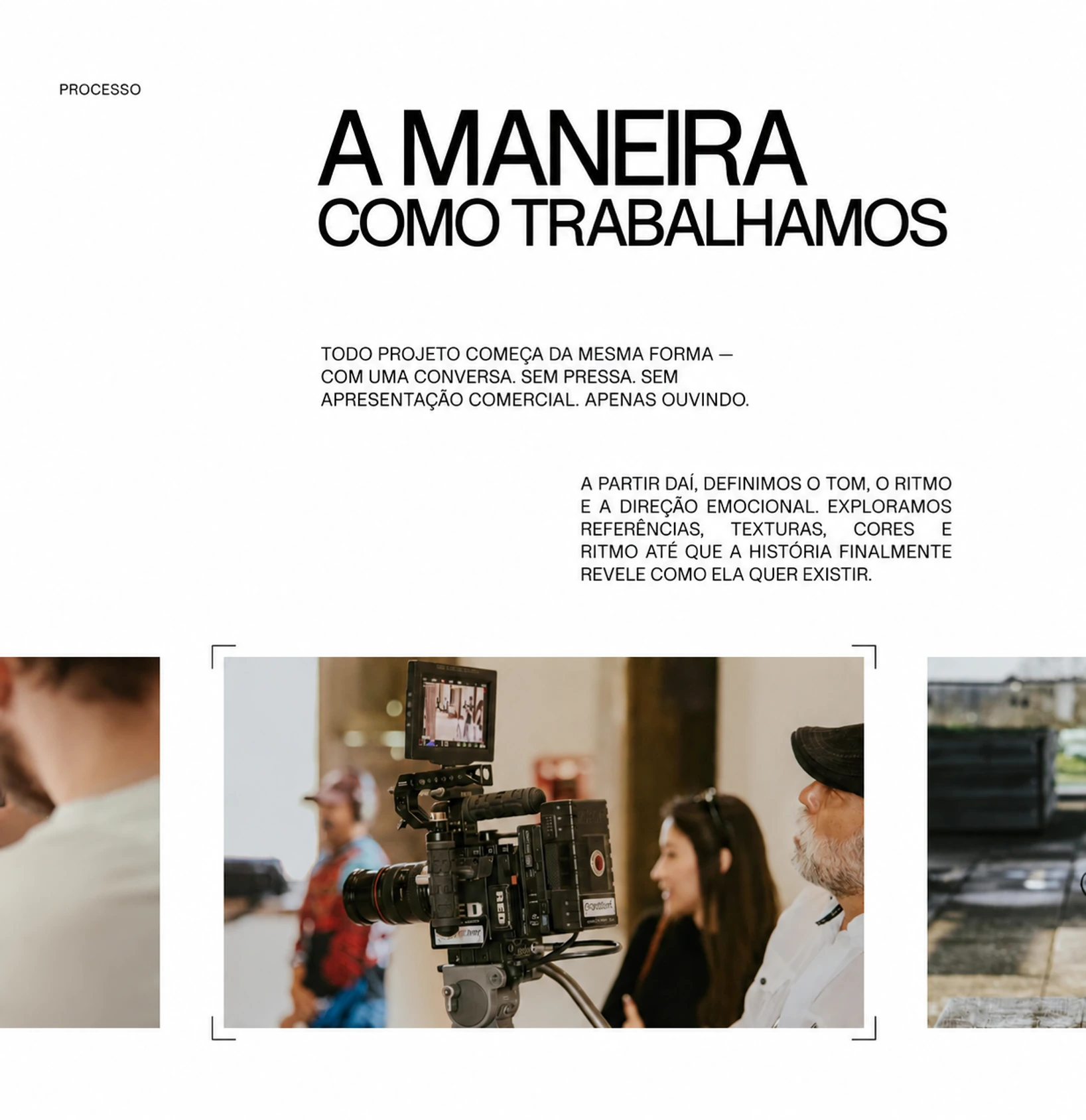Seção narrativa do site da Reelix