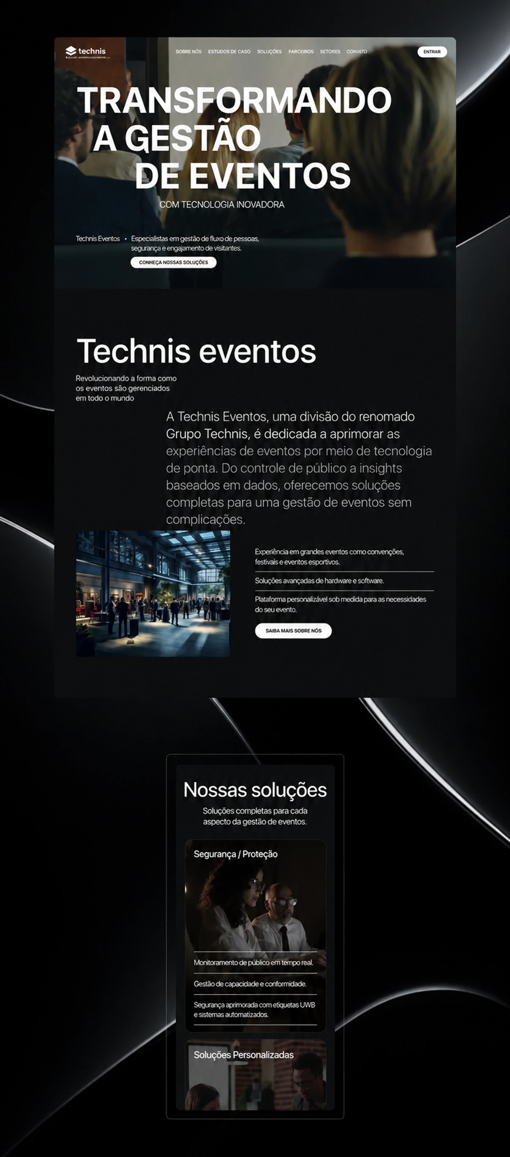 Página inicial do site da Technis