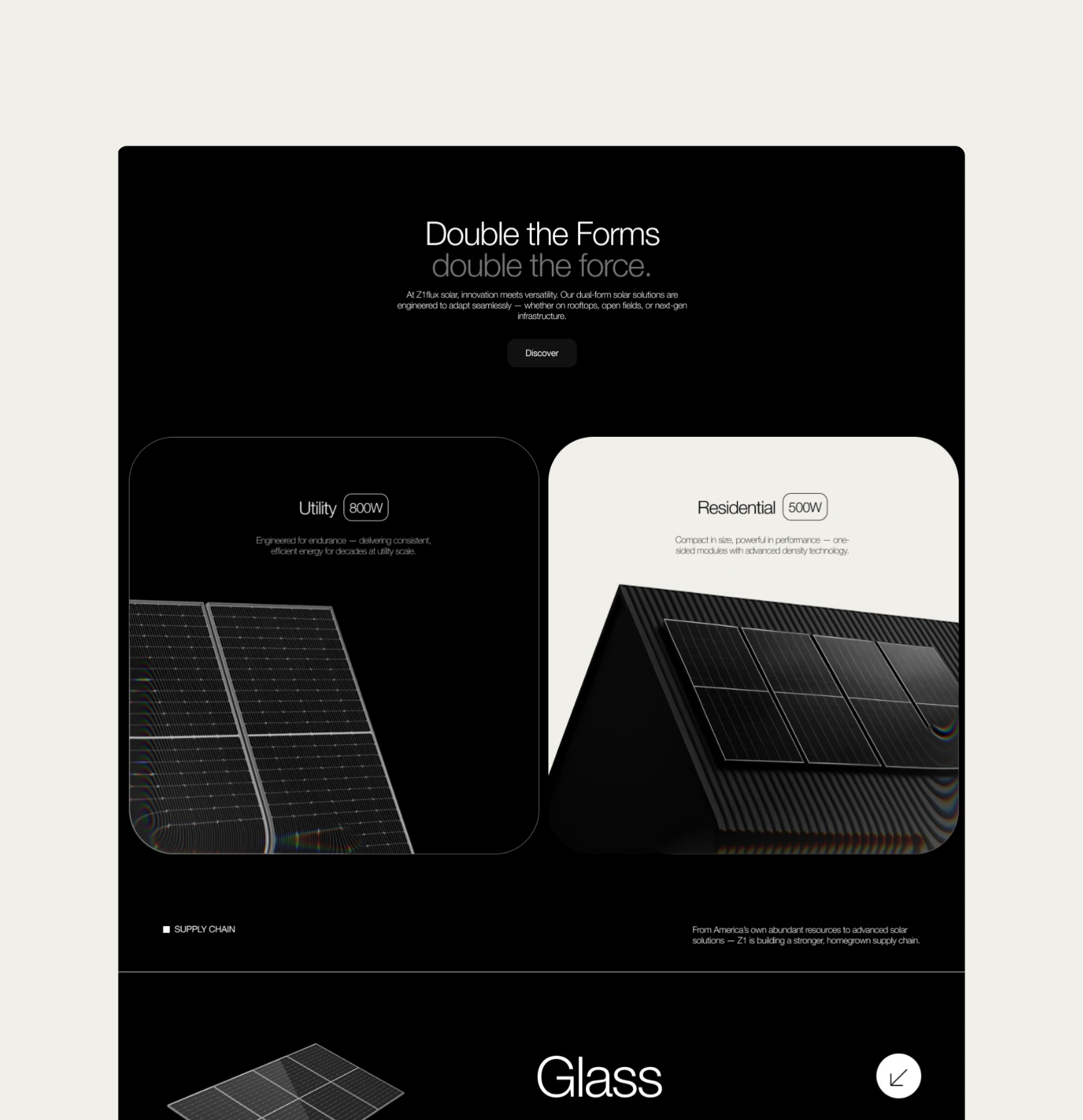 Seção de capacidade de produção da Z1Flux Solar